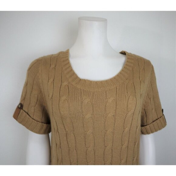 I HEART RONSON - LOVE -  WOMEN'S TAN BROWN SWEATER DRESS - SIZE L - Picture 2 of 5